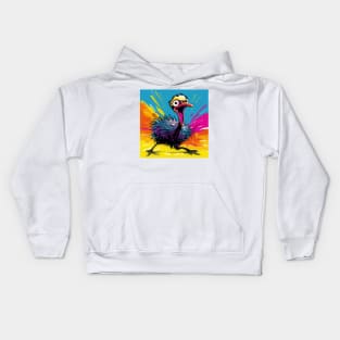 Ostrich Cartoon Pop Art 1 Kids Hoodie